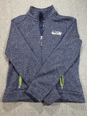 Seattle Seahawks Women’s Small Heather Blue Full Zip Polyester Jacket NFL